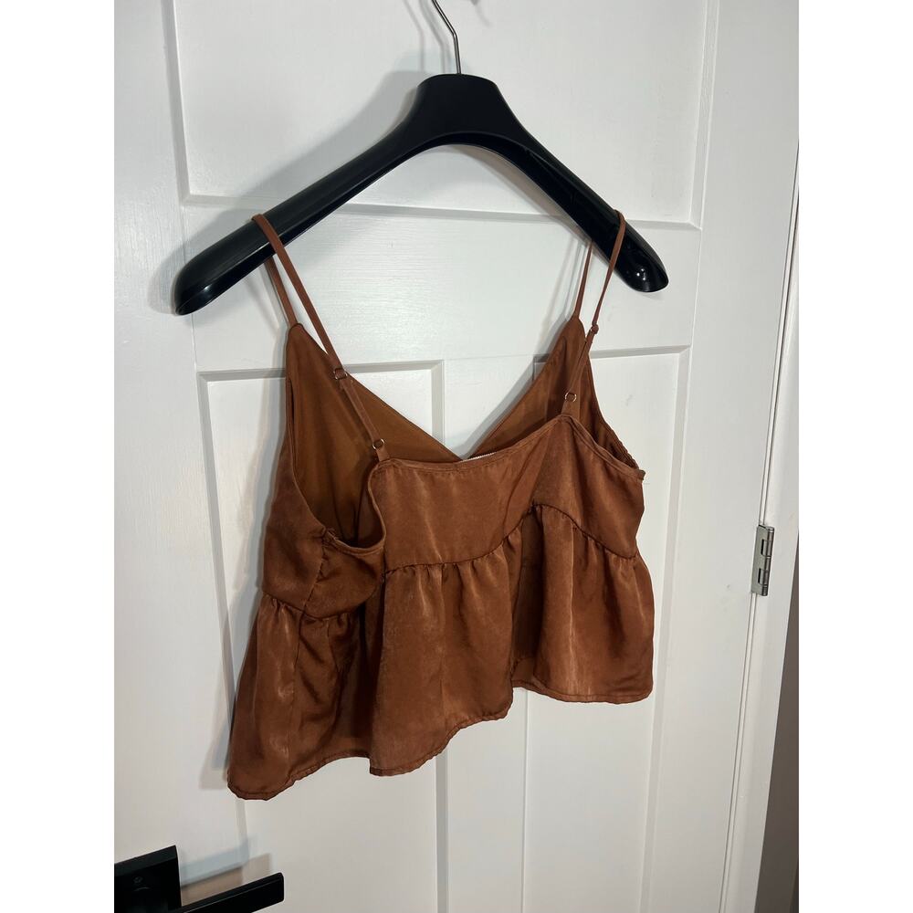 Francesca’s Shannon Satin Babydoll Top NEW Size XL Extra Large‎ Cropped Tank - Picture 7 of 10